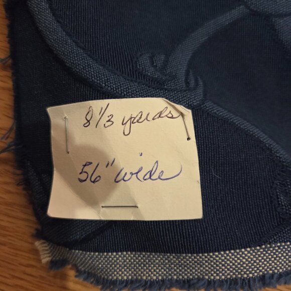 8 Yards of Navy Upholstery Fabric - Picture 2 of 4